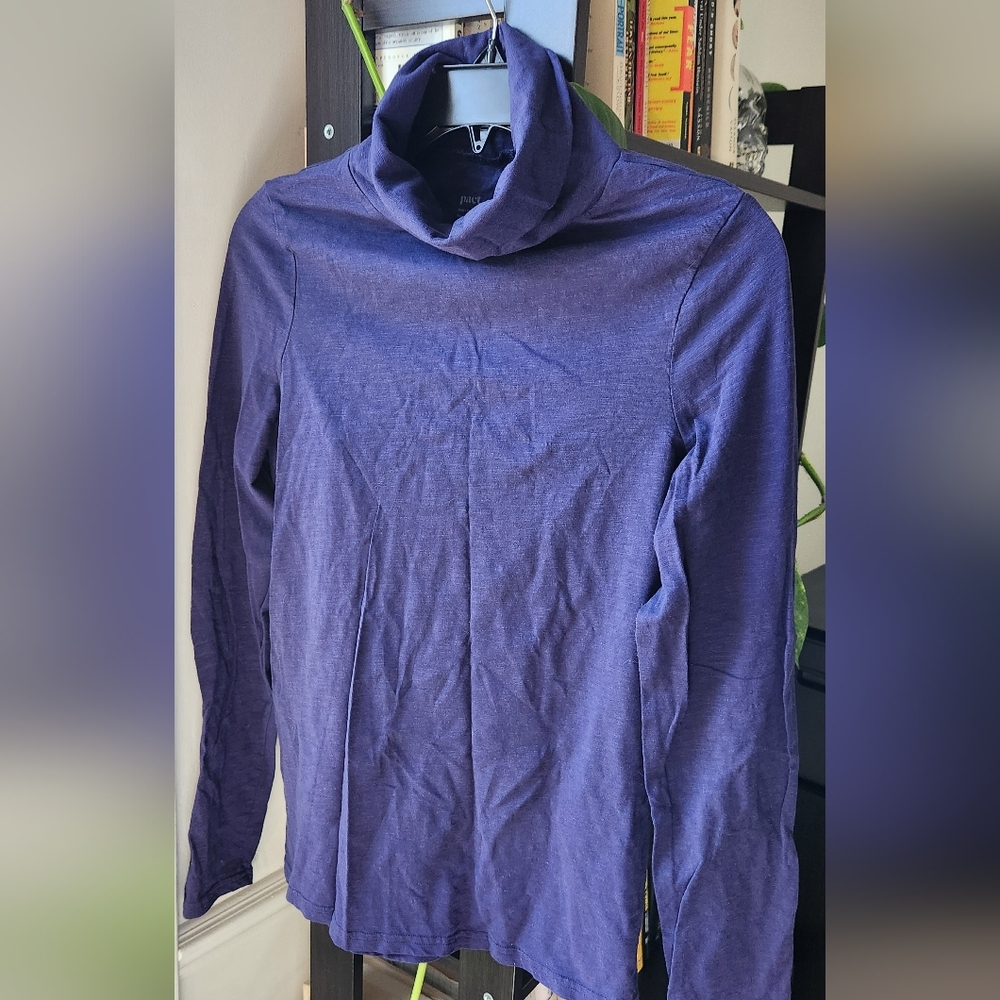 PACT Blue Turtleneck Long Sleeve Top